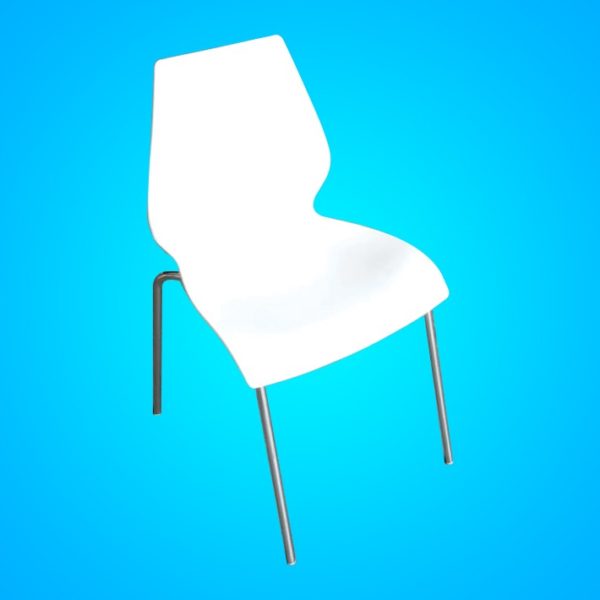 Stackable Plastic Chair-White